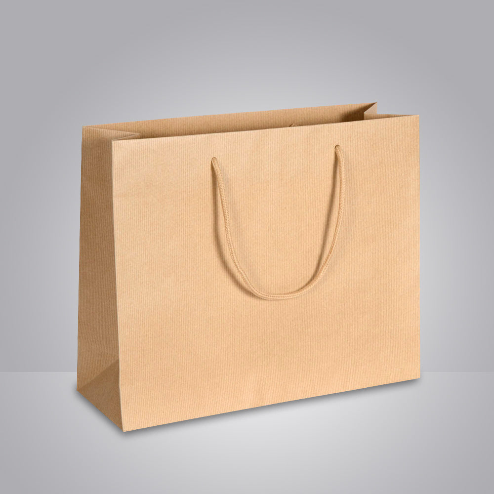 hochwertige braune papiertasche mit baumwollkordeln ohne druck