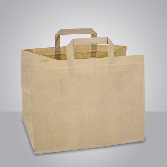 takeaway tasche mit flachen henkeln in rbaun