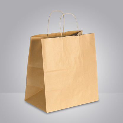 takeaway mit gedrehten papierkordeln in braun